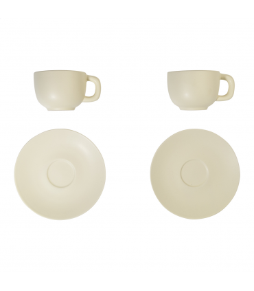 Set cappuccino Caturra plus en céramique 200 ml personnalisable - 2 tasses et soucoupes