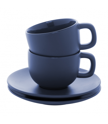 Set cappuccino Caturra plus en céramique 200 ml personnalisable - 2 tasses et soucoupes