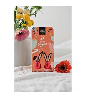 Pochette 2 Oeufs Lait ou noir Praliné personnalisée