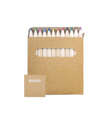 Set de 4, 6 ou 12 crayons de couleurs dans une boite kraft personnalisable