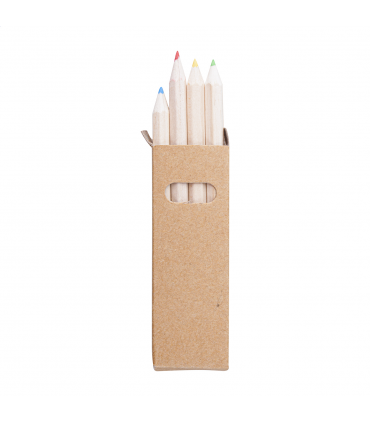 Set de 4, 6 ou 12 crayons de couleurs dans une boite kraft personnalisable