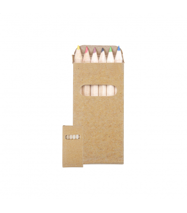 Set de 4, 6 ou 12 crayons de couleurs dans une boite kraft personnalisable