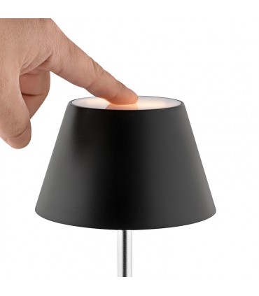 Lampe de bureau rechargeable publicitaire METMAXX® tactile en bois et aluminium