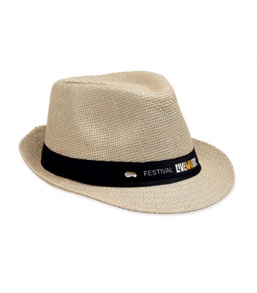 Chapeau de soleil en paille synthétique personnalisable