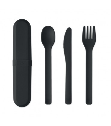 Set de couverts réutilisables en acier inoxydable avec étui