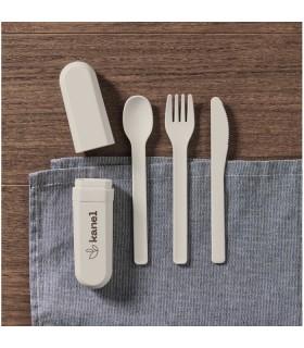 Set de couverts réutilisables en acier inoxydable avec étui