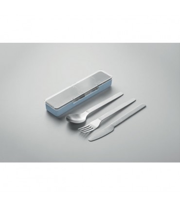 Set de couverts en acier inoxydable avec étui PP personnalisable