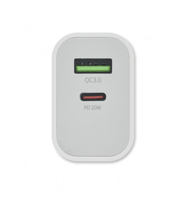 Chargeur USB mural 18W double port personnalisable