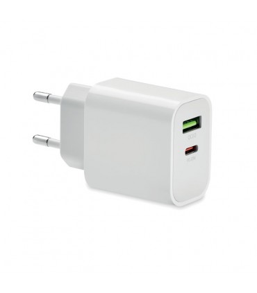 Chargeur USB mural 18W double port personnalisable