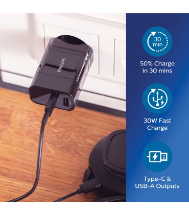 Chargeur mural Philips USB 30W ultra rapide personnalisable