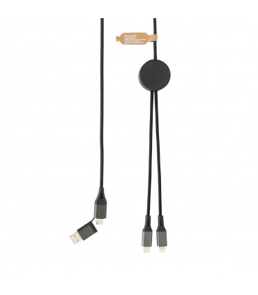 Câble de charge 4 en 1 de 3 m en RPET RCS Terra personnalisable