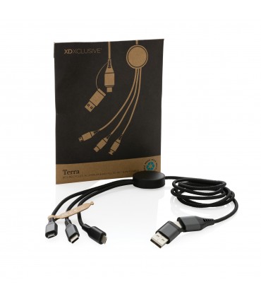 Câble de charge 60W 6 en 1 en aluminium recyclé RCS Terra personnalisable