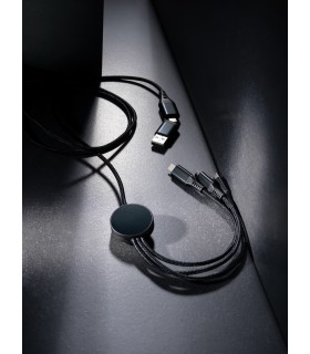 Câble de charge 60W 6 en 1 en aluminium recyclé RCS Terra personnalisable