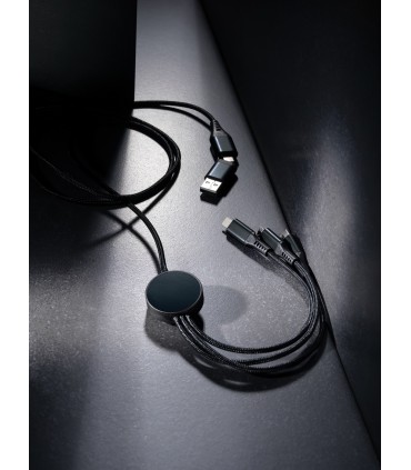 Câble de charge 60W 6 en 1 en aluminium recyclé RCS Terra personnalisable