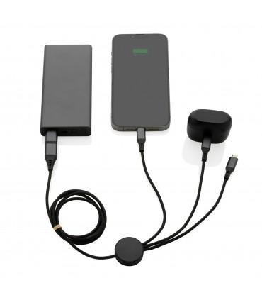 Câble de charge 60W 6 en 1 en aluminium recyclé RCS Terra personnalisable