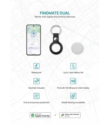 Traceur de clés en plastique recyclé RCS personnalisable compatible Apple et Android