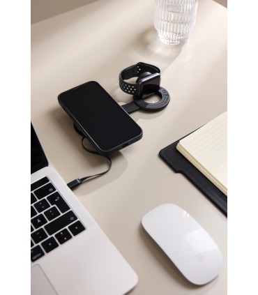 Chargeur de voyage sans fil 2 en 1 VINGA Baltimore RCS personnalisable