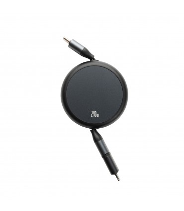 Câble rétractable personnalisable Terra 240W 2-en-1 en aluminium recyclé RCS