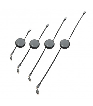 Câble rétractable personnalisable Terra 240W 2-en-1 en aluminium recyclé RCS