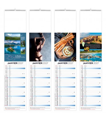Calendrier languette illustré 12 feuillets - Voyage