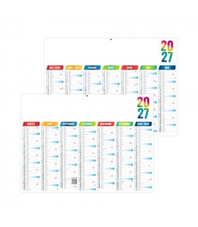 Calendrier bancaire rigide contrecollé Arlequin - 3 formats