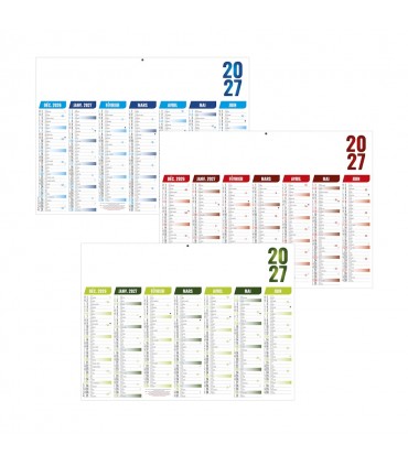 Calendrier bancaire rigide contrecollé Arlequin - 3 formats