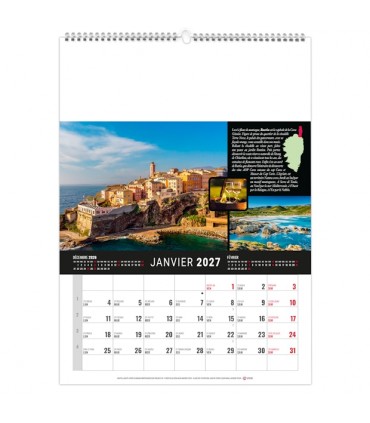 Calendrier mural illustré 12 feuillets
