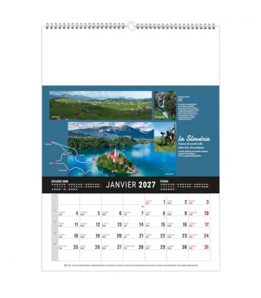 Calendrier mural illustré 12 feuillets