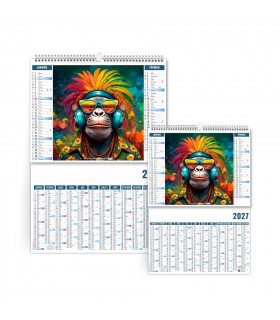 Calendrier illustré - 6 feuillets - 2 formats