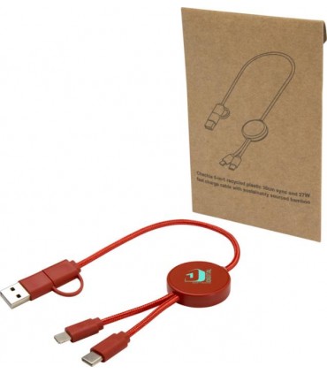 Câble publicitaire Citala 5-en-1 en plastique recyclé 30 cm charge rapide 27W