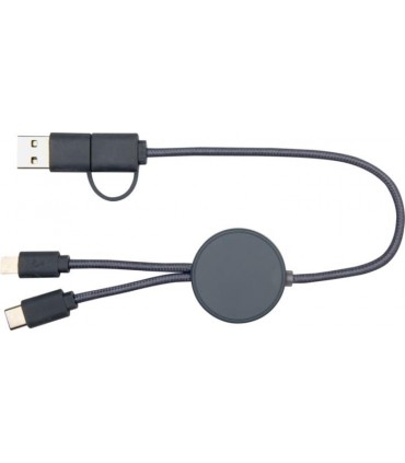 Câble publicitaire Citala 5-en-1 en plastique recyclé 30 cm charge rapide 27W