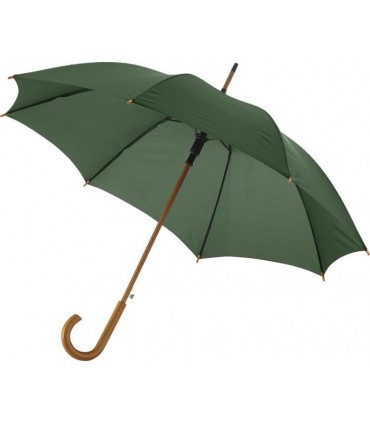 Parapluie publicitaire Kyle 23" à ouverture automatique avec mât et poignée en bois