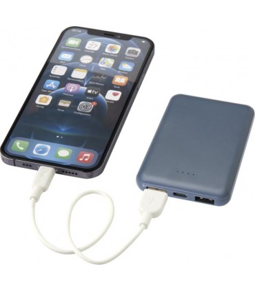 Batterie externe publicitaire 5000 mAh Type-C en plastique recyclé