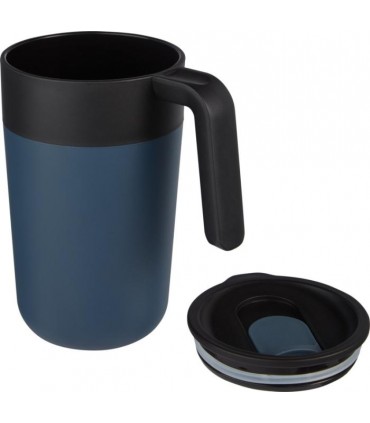 Mug publicitaire 400 ml double paroi en plastique recyclé et acier inoxydable