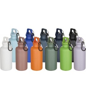 Gourde publicitaire Oregon 400 ml en plastique recyclé RCS avec mousqueton