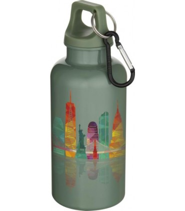 Gourde publicitaire Oregon 400 ml en plastique recyclé RCS avec mousqueton