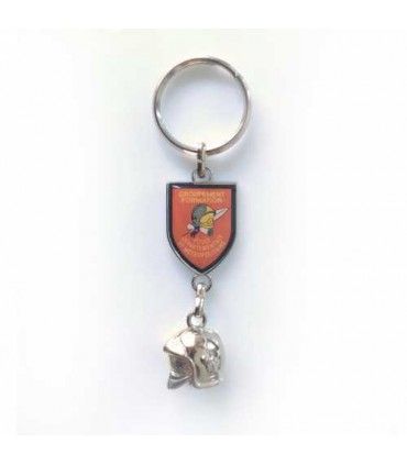 PORTE CLES ZAMAC CASQUE DE POMPIER 3D | ref :  PCPOM