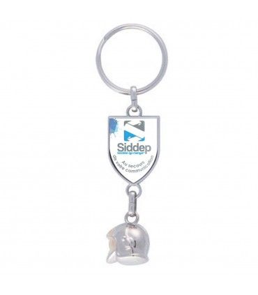 PORTE CLES ZAMAC CASQUE DE POMPIER 3D | ref :  PCPOM
