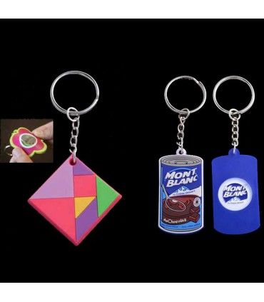 PORTE CLES PVC SOUPLE + JETON METAL | ref :  AT4050