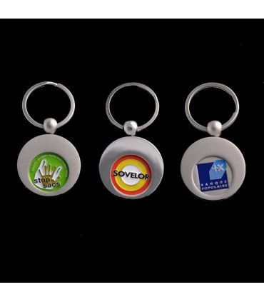 PORTE CLES JETON ATTACHE METAL CROISSANT DE LUNE | ref :  AT90