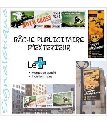 BACHE PUBLICITAIRE EXTERIEUR | ref :  BA102N