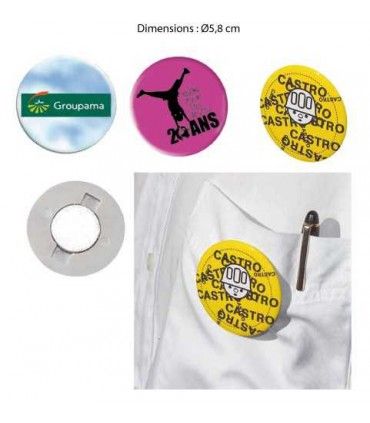 BADGE SECURITE ROND EN METAL 'XL' | ref :  BG39N