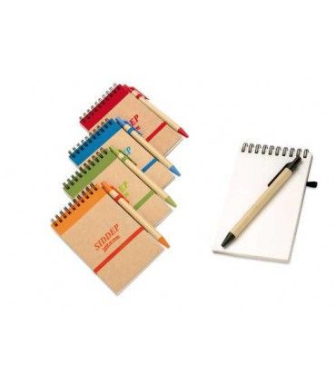 BLOC NOTE RECYCLE  AVEC STYLO A6 | ref :  IT3789