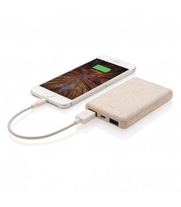 BATTERIE DE SECOURS DE POCHE 5000mAh EN FIBRE DE PAILLE | ref : P322.139