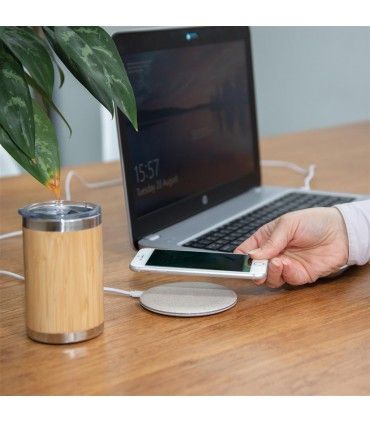 CHARGEUR A INDUCTION 5W EN FIBRE DE PAILLE | ref : P308.729
